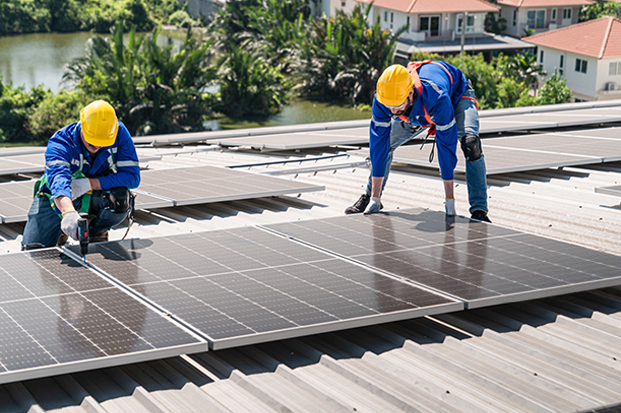 Professional solar panel installation