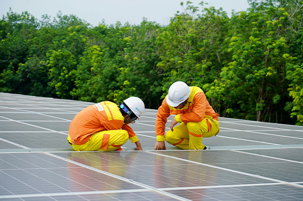 Solar panel close-up